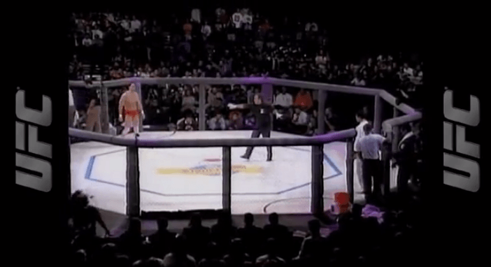 Ken Shamrock And Royce Gracie In The Octagon Ufc 1.
