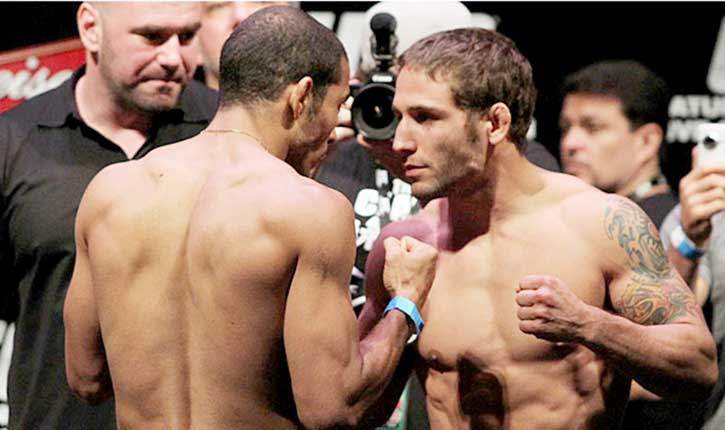 Jose Aldo And Chad Mendes Face Off.