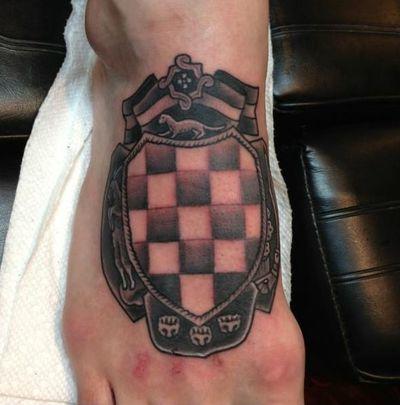 Stipe Miocic Gets A New Croatian Flag Foot Tattoo.
