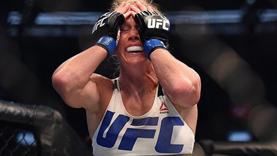 Holly Holm Celebrates After Beating Ronda Rousey