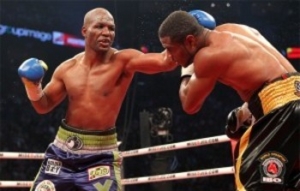 Jean Pascal And Bernard Hopkins, As Hopkins Throws A Left Punch.