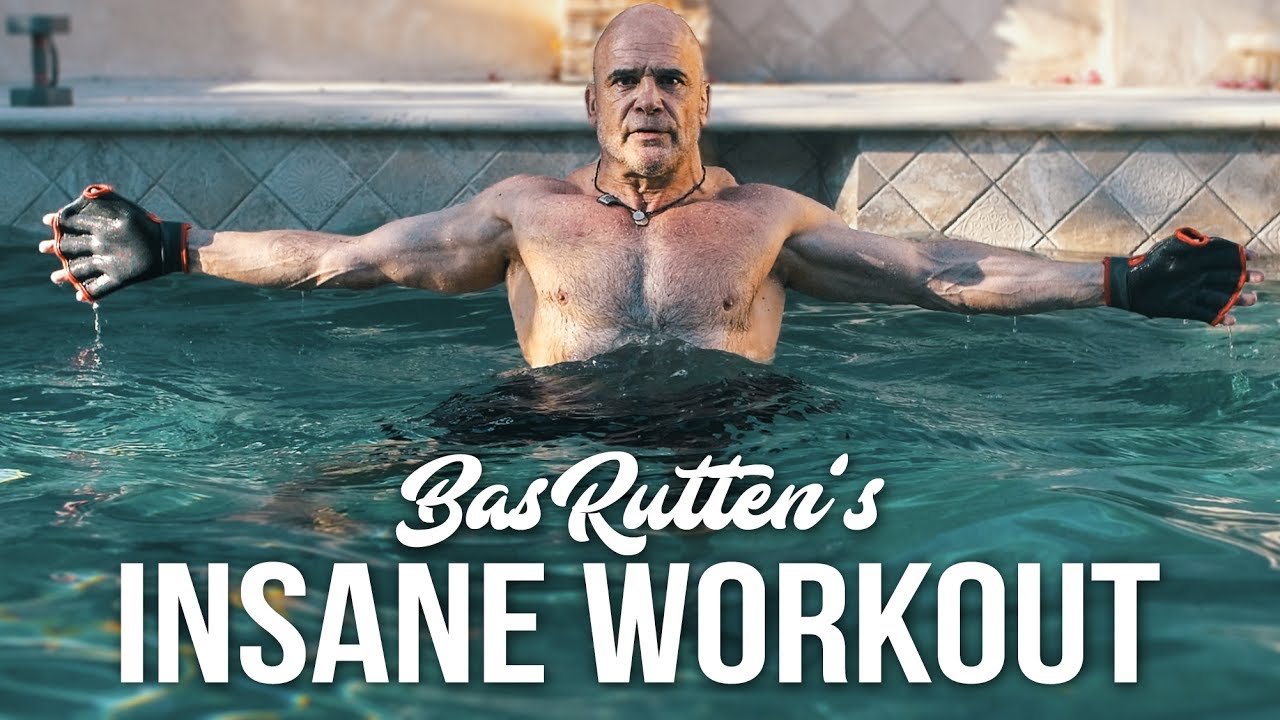 Bas Rutten Crazy Workout In The Pool.