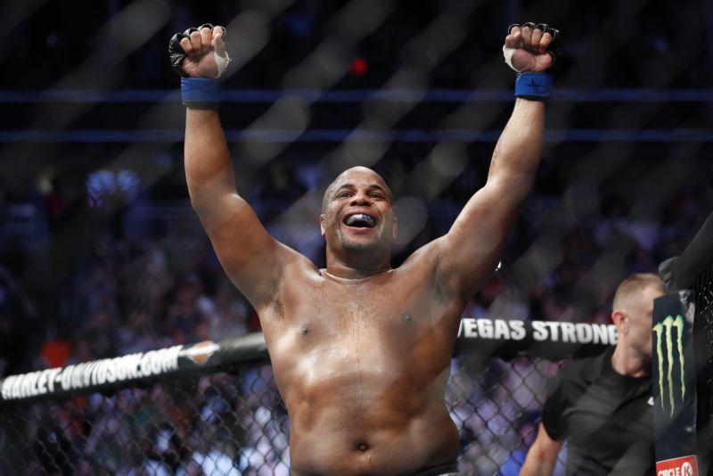Daniel Cormier Celebrating Another Victory Inside The Octagon.