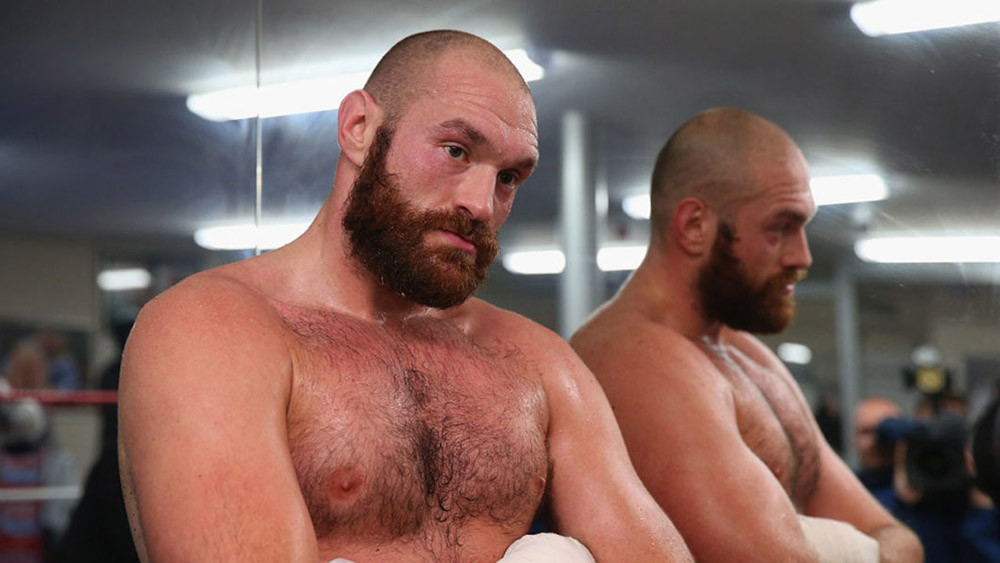 Tyson Fury Back In Boxing Poses For The Camera.