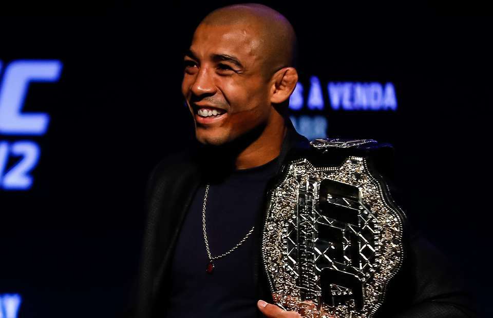 Jose Aaldo With The Featherweight Belt Before Losing To Conor Mcgregor.
